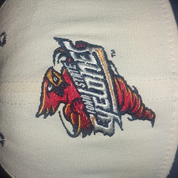 Vtg NCAA Iowa State Cyclones Embroidered Logo Leather Strapback Hat Cap - Picture 3 of 10